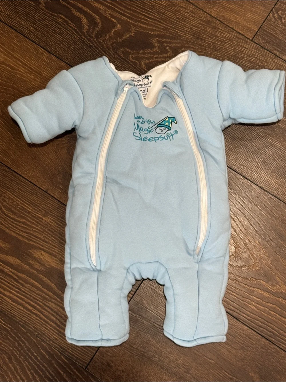 Baby Merlin's Magic Sleepsuit One-Piece - Light Blue- sz small